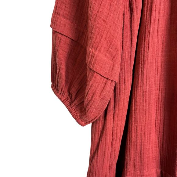 Tiered Gauze Midi Dress Wonderly M Boho Prairiecore Cottagecore Ecclectic (2991) - Picture 7 of 10